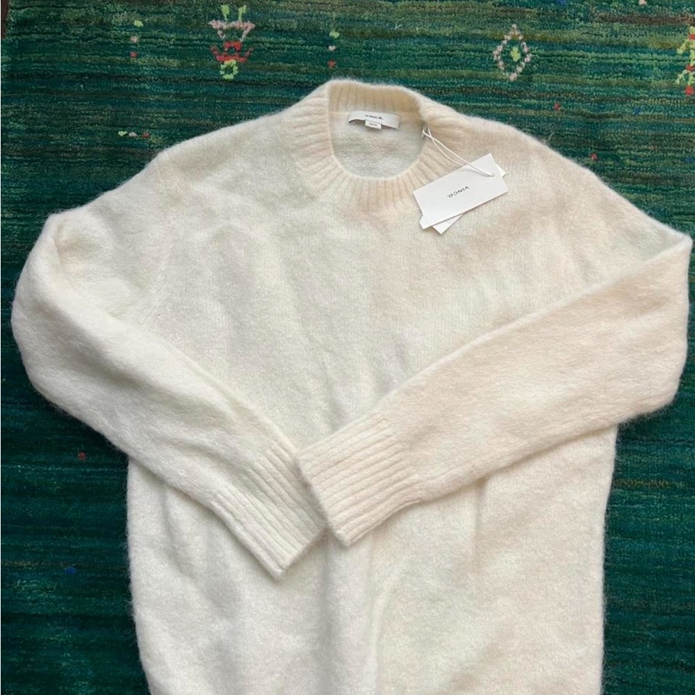 Vince Cream Alpaca/Wool Crewneck Sweater Cream